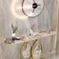 Stone Top Accent Console Table Antique Gold Console Table with Metal Leg Clearhalo 'Console Tables' 'console_tables' 'Entry & Mudroom Furniture' 'furn' 'furn_console_tables' 'Furniture' 1200x1200_065c0110-3c4c-4831-9c3e-aeba65dc534c