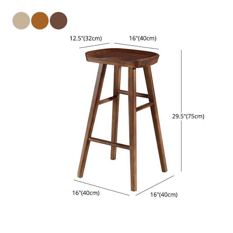 Contemporary Solid Wood Bar Stool Indoor Bar Stool with Wood Seat and Footrest Clearhalo 'Bar Furniture' 'Bar Stools' 'bar_stools' 'furn' 'furn_bar_stools' 'furniture_bar_stools' 'Kitchen & Dining Furniture' 'kitchen&dining_furn' 'kitchen' 'kitchen_furn' Furniture' 1200x1200_065c0d75-0e3a-4a00-8376-c87d4b7be7af