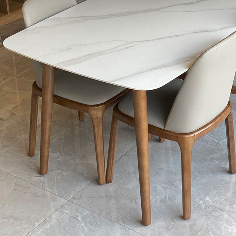 Contemporary Modern Rectangle Stone Table 4 Legs Home Kitchen Dinner Table Clearhalo ' dining_table' 'Dining Tables & Seating' 'Dining Tables' 'furn' 'furn_dining_table' 'Furniture' 'furniture_dining_table' 'Kitchen & Dining Furniture' 'kitchen&dining_furn' 'kitchen' 'kitchen_dining_table' 1200x1200_065ccc74-0b79-4127-81db-1a93bc812311
