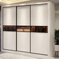 Modern Wooden Wardrobe Closet Bedroom Sliding Doors Storage Armoire