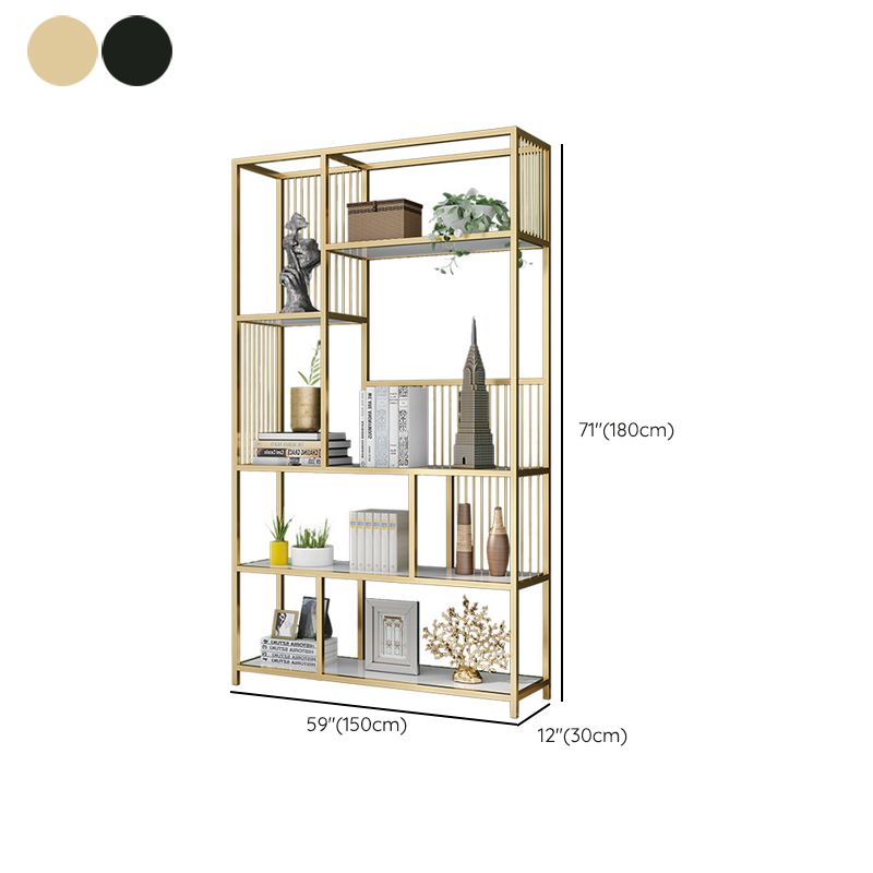 Metal and Wooden Shelf Bookcase Vertical Open Book Shelf for Study Room