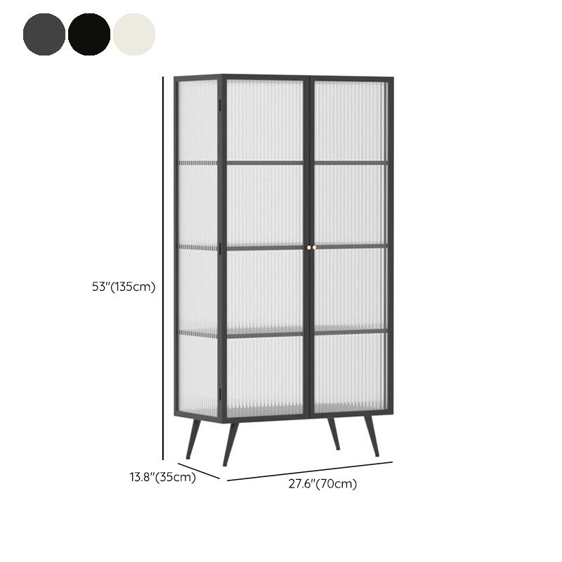 53"H Rectangular Metal Side Board Modern Minimalist Home Sideboard with Door Clearhalo 'buffet_sideboard' 'Buffets & Sideboards' 'furn' 'furn_buffet_sideboard' 'Furniture' 'Kitchen & Dining Furniture' 1200x1200_065de4b4-45e6-40d7-be39-86e7a8f19c50