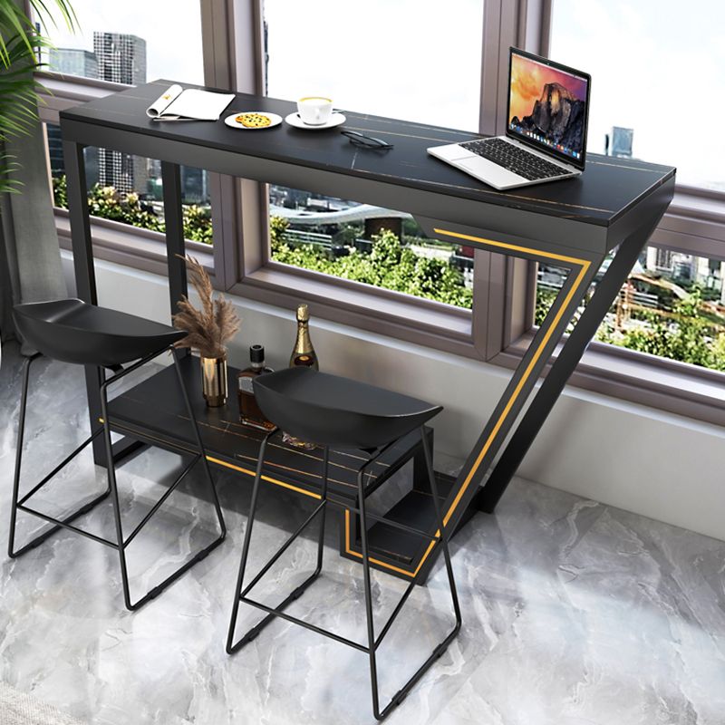 Glam Bistro Bar Table Rectangle Sintered Stone Bar Table for Living Room Clearhalo 'Bar Furniture' 'Bar Tables' 'bar_tables' 'furn' 'furn_bar_tables' 'Furniture' 'Kitchen & Dining Furniture' 1200x1200_065ec3ff-40d1-4295-a763-b3d2ae767d07