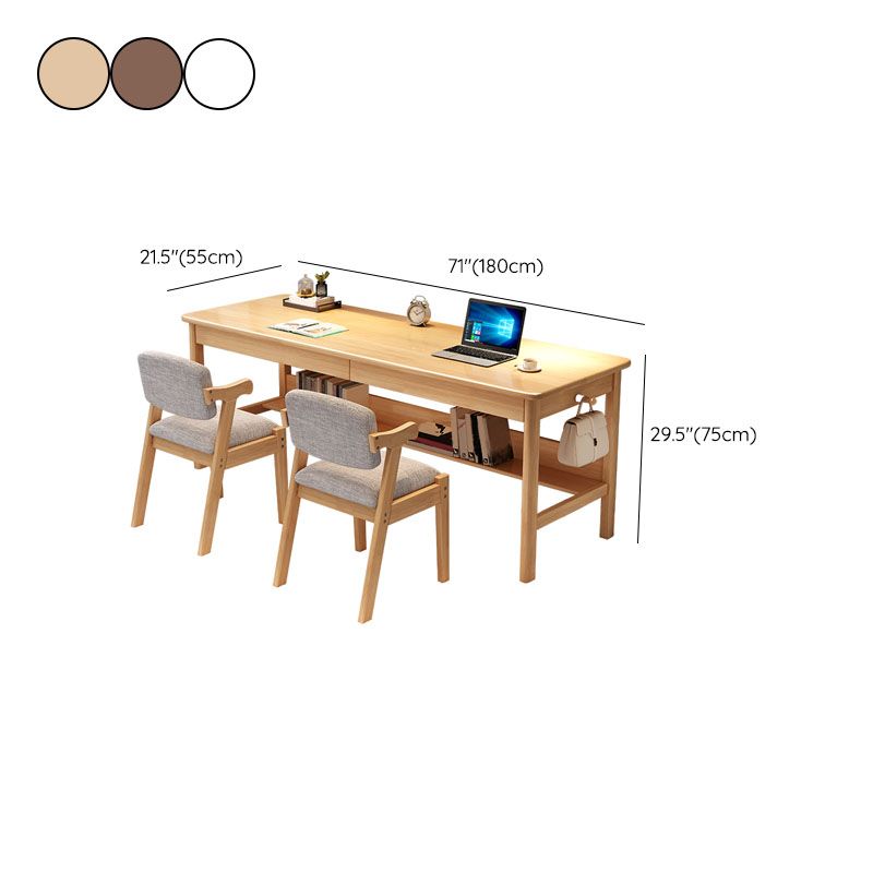Bureau d'écriture à domicile rectangulaire moderne bureau d'ordinateur de base en bois massif