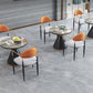 Modern Round Dining Table for Home Glossy Stone Dinette Table with Metal Base Clearhalo 'Dining Tables & Seating' 'Dining Tables' 'dining_table' 'furn' 'furn_dining_table' 'Furniture' 'Kitchen & Dining Furniture' 1200x1200_066122db-7f46-4a7b-ac76-df5efad2ac37