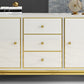 Enclosed Storage Media Console Glass TV Stand Console with Drawers Clearhalo 'furn' 'furn_tv_stands_entertainment_centers' 'Furniture' 'Living Room Furniture' 'TV Stands & Entertainment Centers' 'TV Stands & Media Storage Furniture' 'tv_stands_entertainment_centers' 1200x1200_0662ee3e-e037-4fdc-b75e-777f8335800a