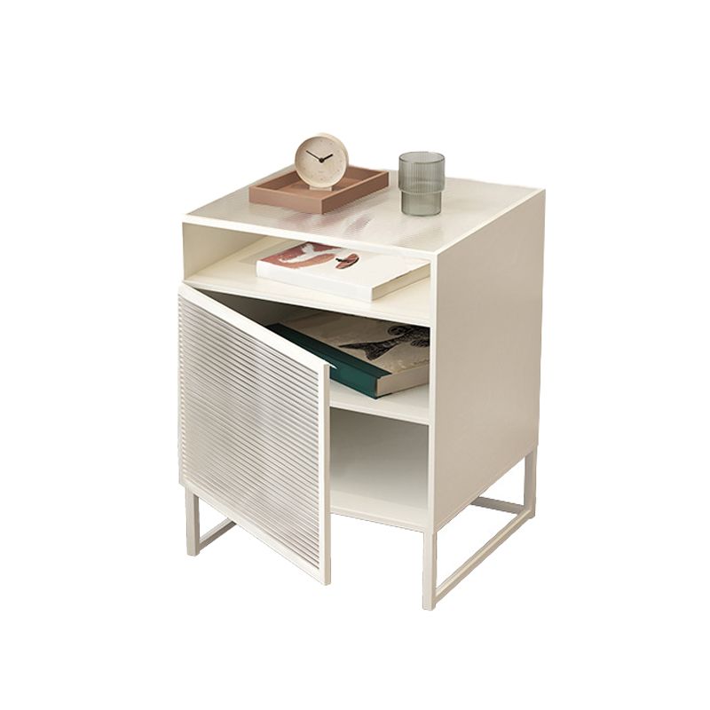 Mesa de acento de vidrio industrial Noche 22.83 "Cama alta de la cama nocturna