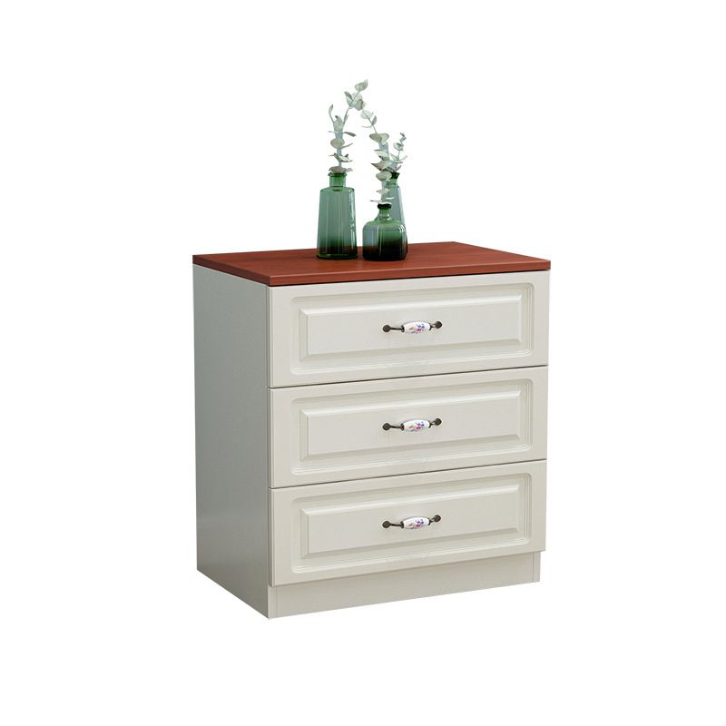 White Modern Accent Chest with Drawers 15.74" Wide Side Cabinet
