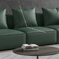 コンテンポラリーフェイクレザー/ベルベット標準ソファグリーンスクエアアームソファ