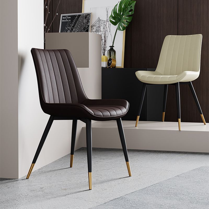 Home Scandinavian Arm Chair Upholstered Solid Back Metal Dining Room Chair Clearhalo ' kitchen&dining_furn' 'Dining Chairs' 'Dining Tables & Seating' 'dining_chair' 'furn' 'furn_dining_chair' 'Furniture' 'furniture_dining_chair' 'Kitchen & Dining Furniture' 'kitchen' 1200x1200_0667334e-e0a2-4a6f-a2b9-addc610c31c7