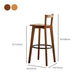 Modern Solid Wood Bar Stool Low Back Counter Stool for Restaurant