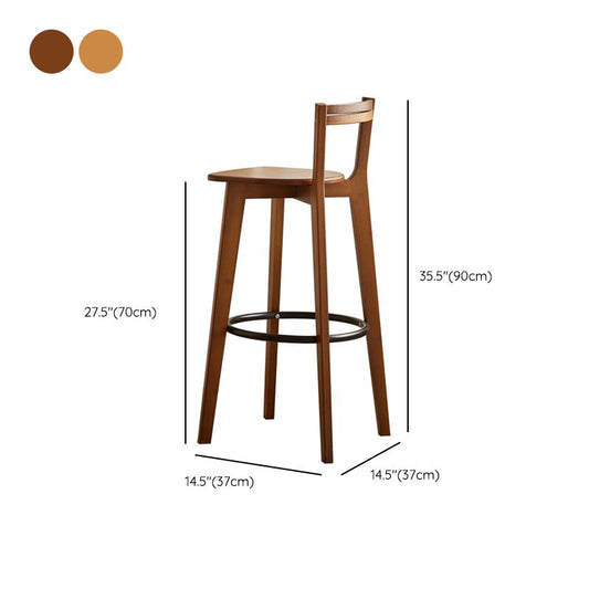 Modern Solid Wood Bar Stool Low Back Counter Stool for Restaurant