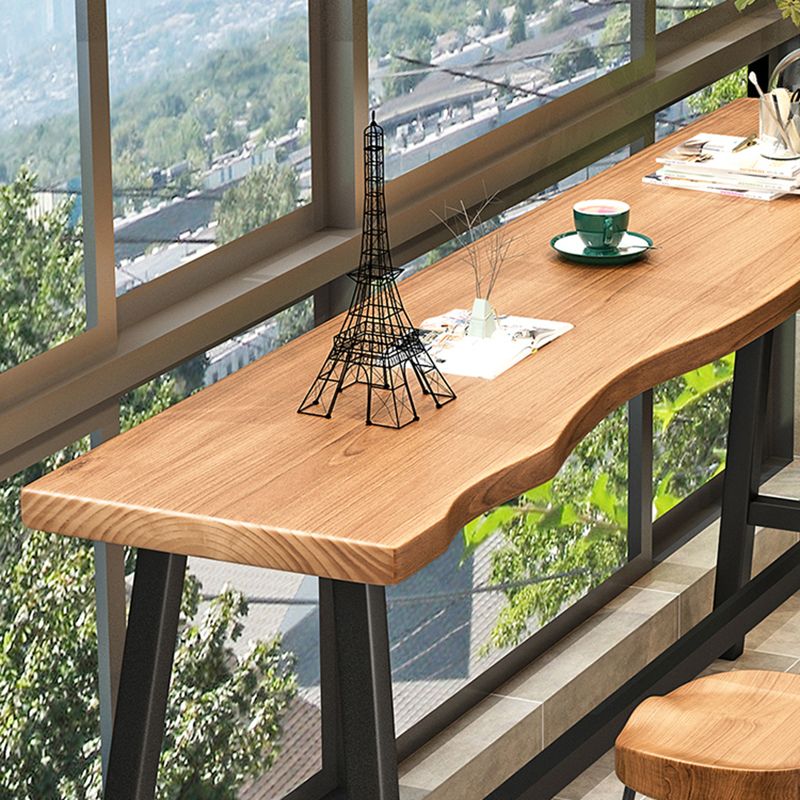Living Room Modern Patio Bar Table Solid Wood Natural Footrest Bistro Bar Desk Clearhalo 'Bar Furniture' 'Bar Tables' 'bar_tables' 'furn' 'furn_bar_tables' 'Furniture' 'furniture_bar_tables' 'Kitchen & Dining Furniture' 1200x1200_0668bbda-25cd-4ad7-8544-dbbb1f5dc6d7