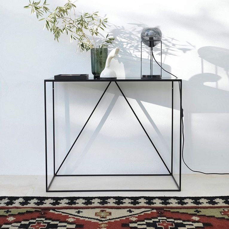 Contemporary Style Console Table Metal Rectangle Accent Table