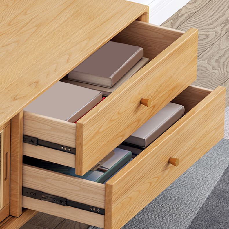 Mobile moderno con console TV in legno in legno massiccio con mobile - 17,72 "H