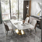 Glam Dinette Set 1/2/5/7 Pieces Rectangle White Sintered Stone Top Dining Table Set Clearhalo 'Dining Room Sets' 'Dining Tables & Seating' 'dining_room_set' 'furn' 'furn_dining_room_set' 'Furniture' 'furniture_dining_room_set' 'Kitchen & Dining Furniture' 1200x1200_066a1c9f-0be0-4377-ac29-94ae693e5c7a