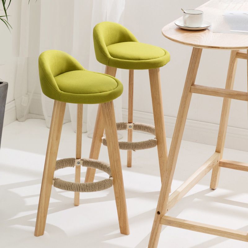Scandinavian Milk Tea Shop Footrest Stool Matte Finish Upholstered Bar Stools Clearhalo 'Bar Furniture' 'Bar Stools' 'bar_stools' 'furn' 'furn_bar_stools' 'Furniture' 'furniture_bar_stools' 'Kitchen & Dining Furniture' 1200x1200_066b4102-1b1d-4f20-81a2-12aca4aedaba