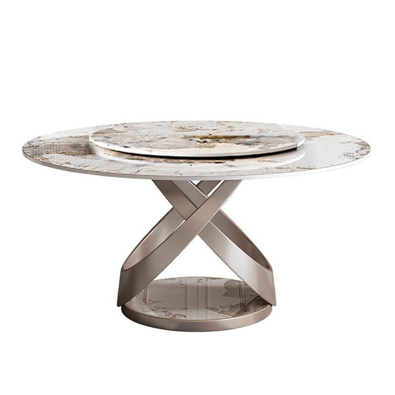 Stone Top Dining Table Round Modern Dining Table with Pedestal Base Clearhalo 'Dining Tables & Seating' 'Dining Tables' 'dining_table' 'furn' 'furn_dining_table' 'Furniture' 'furniture_dining_table' 'Kitchen & Dining Furniture' 'kitchen' 'kitchen_dining_table' 1200x1200_066baac6-8ecd-41b7-b8d1-8e949b046138
