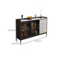 Contemporary Sideboard Stone Sideboard Cabinet with Lights for Kitchen Clearhalo 'buffet_sideboard' 'Buffets & Sideboards' 'furn' 'furn_buffet_sideboard' 'Furniture' 'Kitchen & Dining Furniture' 1200x1200_066c135c-d693-4059-be45-8c1419ed3ab2
