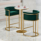 Glam Design Upholstered Fabric Stools for Home Luxury Bucket Stools with Cushion