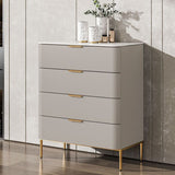 Solid Wood Glam Storage Chest Dresser Vertical Storage Chest with Metal Feet