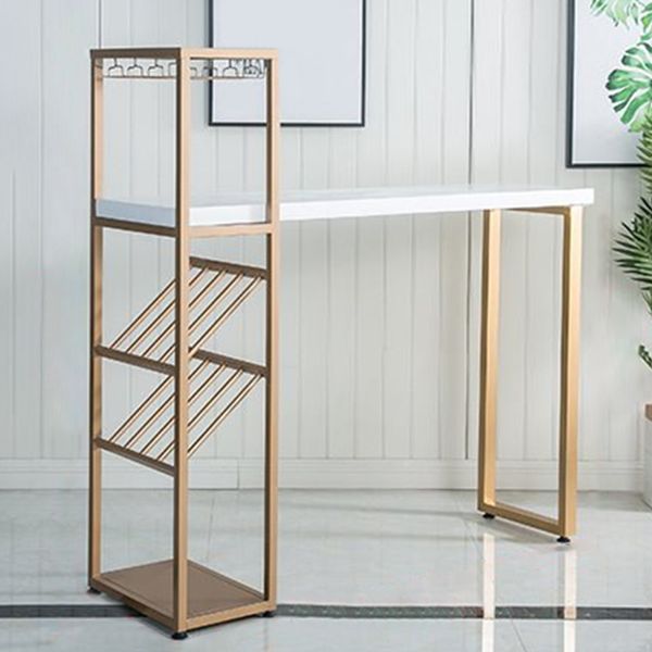 Rectangle Bar Table with High Stools Contemporary Style 1/2/3 Pieces Bar Table Set