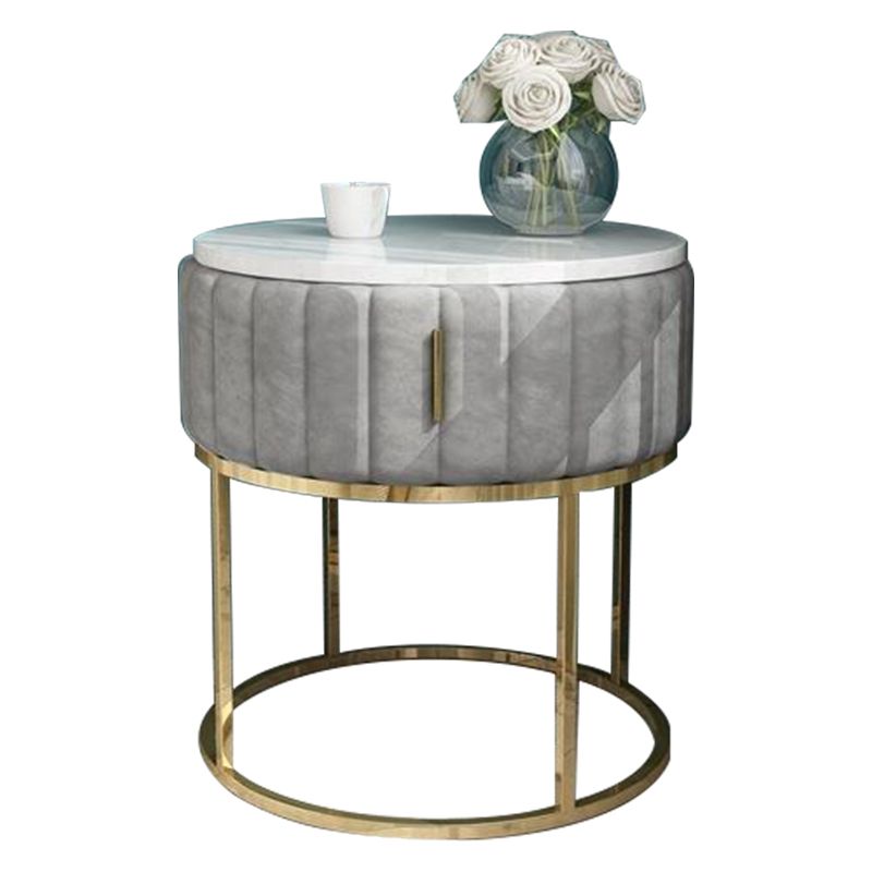 16"W X 20"H Modern Night Table Stone Accent Table Nightstand with 1-drawer Clearhalo 'Bedroom Furniture' 'furn' 'furn_night_stand' 'Furniture' 'night_stand' 'Nightstands' 1200x1200_066d3bb4-8d30-4744-baa0-ca43b08f8507