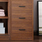 Solid Wood Frame Wardrobe Freestanding Wardrobe with Sliding Doors