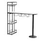 Contemporary Bar Dining Table Metal Frame Bar Table with Wine Rack