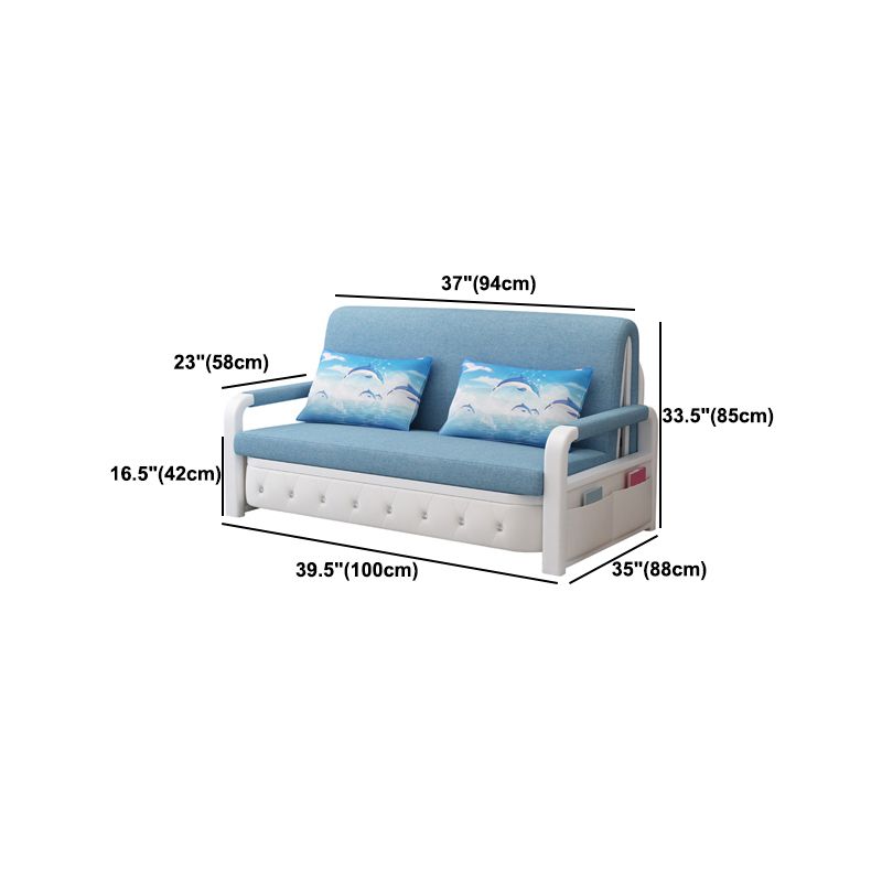 Linen Contemporary Square Arm Sofa Bed Foldable Sofa for Living Room Clearhalo 'furn' 'furn_sofas' 'Furniture' 'Living Room Furniture' 'Sofa' 'sofas' 1200x1200_066ea551-9bd7-4269-b551-9665bc024742
