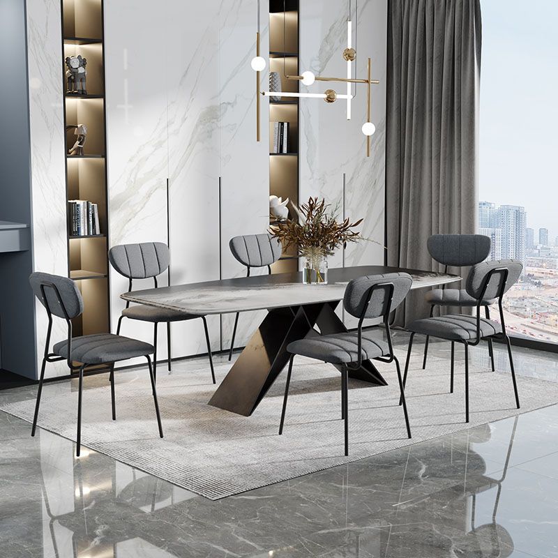 Minimalist Style Upholstered Armless Dining Chairs Open Back Dining Side Chairs Clearhalo ' kitchen&dining_furn' 'Dining Chairs' 'Dining Tables & Seating' 'dining_chair' 'furn' 'furn_dining_chair' 'Furniture' 'furniture_dining_chair' 'Kitchen & Dining Furniture' 'kitchen' 1200x1200_066fcd65-3f33-44a3-a656-e49f3cfbf16f