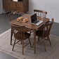 Round Dining Site Table Simplicity Style Drop-Leaf Furniture with 4-foot