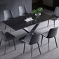 Stone Top Dining Table Modern Rectangle Table with Metal Base in Black Clearhalo 'Dining Tables & Seating' 'Dining Tables' 'dining_table' 'furn' 'furn_dining_table' 'Furniture' 'furniture_dining_table' 'Kitchen & Dining Furniture' 1200x1200_0670953b-588d-47b4-bd38-abfebd13e8fe