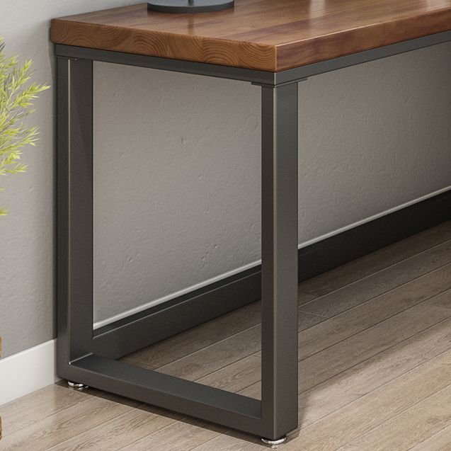 Escritorio de escritorio de escritura de esquina marrón contemporánea escritorio de madera de madera de pino