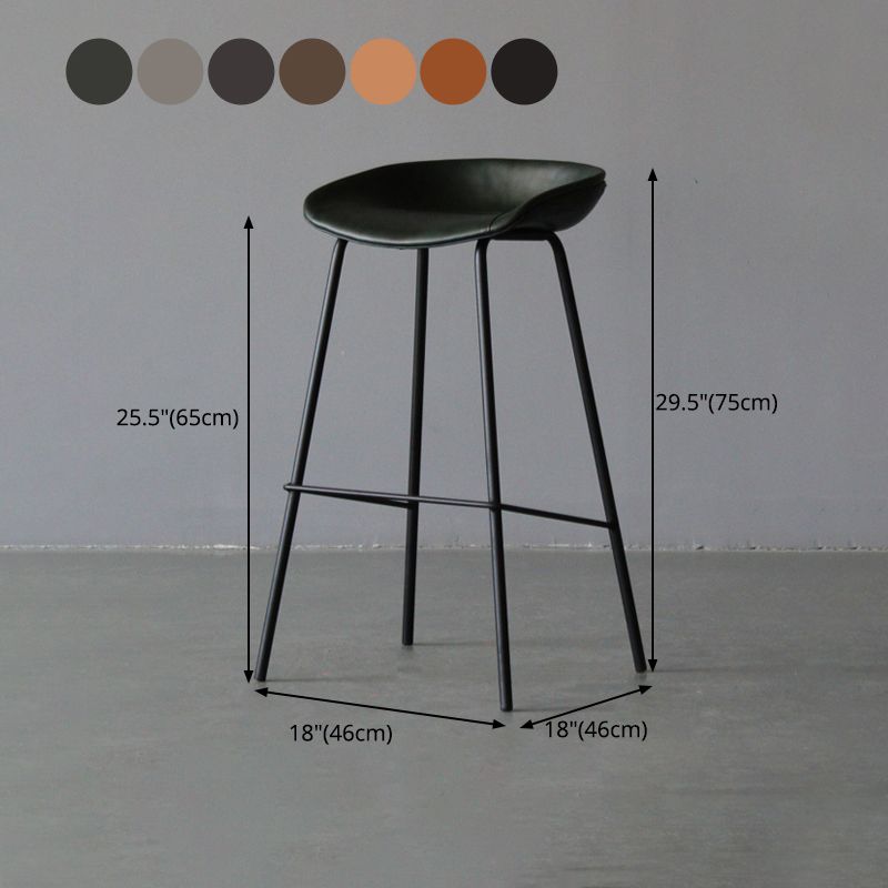 Scandinavian Metal Kitchen Dining Room Armless Stool Low Back Bar Stool Clearhalo 'Bar Furniture' 'Bar Stools' 'bar_stools' 'furn' 'furn_bar_stools' 'Furniture' 'furniture_bar_stools' 'Kitchen & Dining Furniture' 1200x1200_0671a6f4-c7f7-413c-abf8-0a5ad7407d10