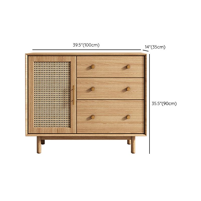 Moderne 3-lads dressoir Pine vaste houten buffetstandaard met 2 deuren