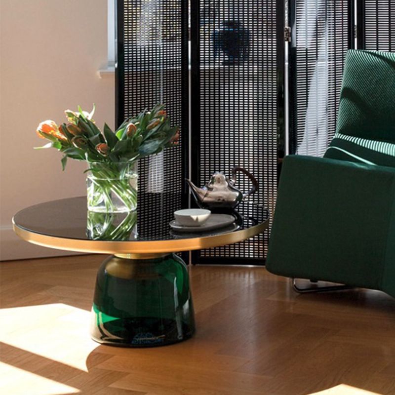 Contemporary Grey/Blue/Yellow/green/Purple Tempered Glass Round End Table Clearhalo 'Coffee & Accent Tables' 'End & Side Tables' 'end_side_table' 'end_side_tables' 'furn' 'furn_end_side_tables' 'Furniture' 'furniture_end_side_table' 'Living Room Furniture' 1200x1200_0672ff2d-aa48-498f-b464-fa90d0341733