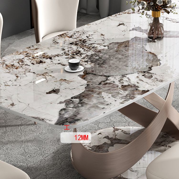 Glam Dining Table Set 1/4/5/7 Pieces Stone Dining Furniture with Chairs Clearhalo 'Dining Room Sets' 'Dining Tables & Seating' 'dining_room_set' 'furn' 'furn_dining_room_set' 'Furniture' 'Kitchen & Dining Furniture' 1200x1200_0673e9b2-2cff-42e5-af4a-81b3755c282a