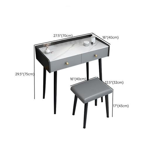 Tavolo da trucco top -top in pietra di vanità contemporanea in nero