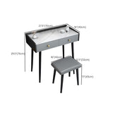 Zeitgenössischer Waschtisch mit Steinmake -up -Schminktisch in Schwarz