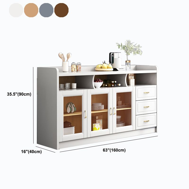 Contemporary Sideboard Rubber Wood Sideboard with Door and Drawer for Dining Room Clearhalo 'buffet_sideboard' 'Buffets & Sideboards' 'furn' 'furn_buffet_sideboard' 'Furniture' 'Kitchen & Dining Furniture' 1200x1200_0675cda0-f595-4c89-829f-ca384b4bf37b