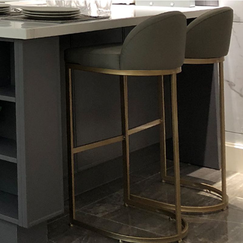 Industrial Low Back Stool PU Leather Counter Stool with Metal Legs Clearhalo 'Bar Furniture' 'Bar Stools' 'bar_stools' 'furn' 'furn_bar_stools' 'Furniture' 'Kitchen & Dining Furniture' 1200x1200_0675f964-4a26-4b47-abb6-6cf044c223ce