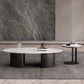 Glam 15.7" H Oval Slate Coffee Table Iron 2 Legs Cocktail Table Clearhalo 'Coffee & Accent Tables' 'Coffee Tables' 'coffee_tables' 'furn' 'furn_coffee_tables' 'Furniture' 'Living Room Furniture' 1200x1200_06768be4-66c3-4b78-bfc0-05d182f0d360