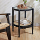 Tropical Round Cocktail Table Glass Top Coffee Cocktail Table with Shelf Clearhalo 'Coffee & Accent Tables' 'Coffee Tables' 'coffee_tables' 'furn' 'furn_coffee_tables' 'Furniture' 'Living Room Furniture' 1200x1200_06791dd9-7263-4d21-ae2e-28555d01d113
