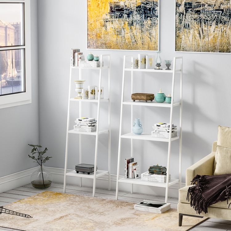 Scandinavian Open Ladder Bookshelf Metal Bookcase for Living Room Clearhalo 'Bookcases' 'furn' 'furn_bookcases' 'Furniture' 'furniture_bookcases' 'Office Furniture' 1200x1200_067a79fb-96c5-40c8-b9bd-ad62bc047b06