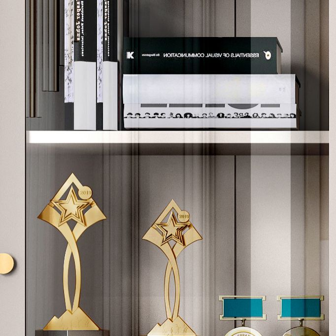 Glam Style Bookshelf Standard Closed Back Shelf Bookcase With Cabinet Clearhalo 'Bookcases' 'furn' 'furn_bookcases' 'Furniture' 'furniture_bookcases' 'kitchen' 'kitchen_bookcases' 'Living Room Furniture' 'Office Furniture' 1200x1200_067cf506-053f-46a8-8d3a-ee105d84b33b