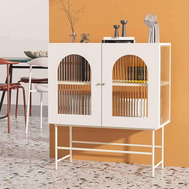 Modern Iron Sideboard Glass Doors Cabinets Dining Server with Light for Living Room Clearhalo 'buffet_sideboard' 'Buffets & Sideboards' 'furn' 'furn_buffet_sideboard' 'Furniture' 'Kitchen & Dining Furniture' 1200x1200_067d8c52-3829-41d8-b35a-bbb102c2c80e