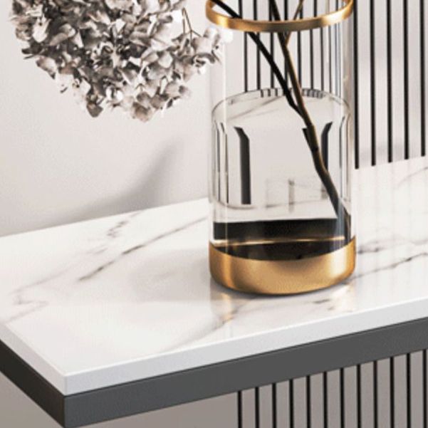 Tavola della console di base ione con top di pietra rettangolare per tavolo accento della sala