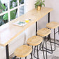 Metal 41.3-inch Bar Table Rectangular Wood Top Bistro Pub Table with Black Base Clearhalo 'Bar Furniture' 'Bar Tables' 'bar_tables' 'furn' 'furn_bar_tables' 'Furniture' 'Kitchen & Dining Furniture' 1200x1200_067ec91d-e76c-4a75-bb8a-ad443ac42d38