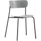 Industrial Armless Kitchen Chair Wooden Open Back Side Chair with Metal Base